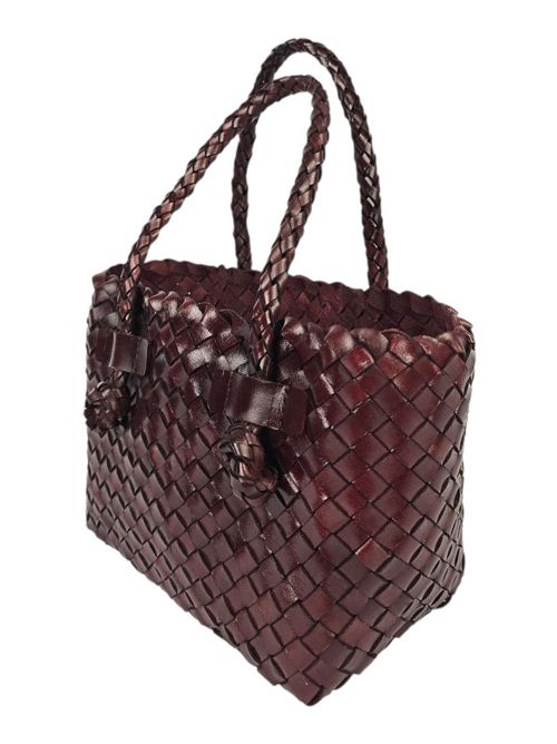 shopping donna piccola in pelle intrecciata bordeaux Vetra Studio | MINI-WOVENV07